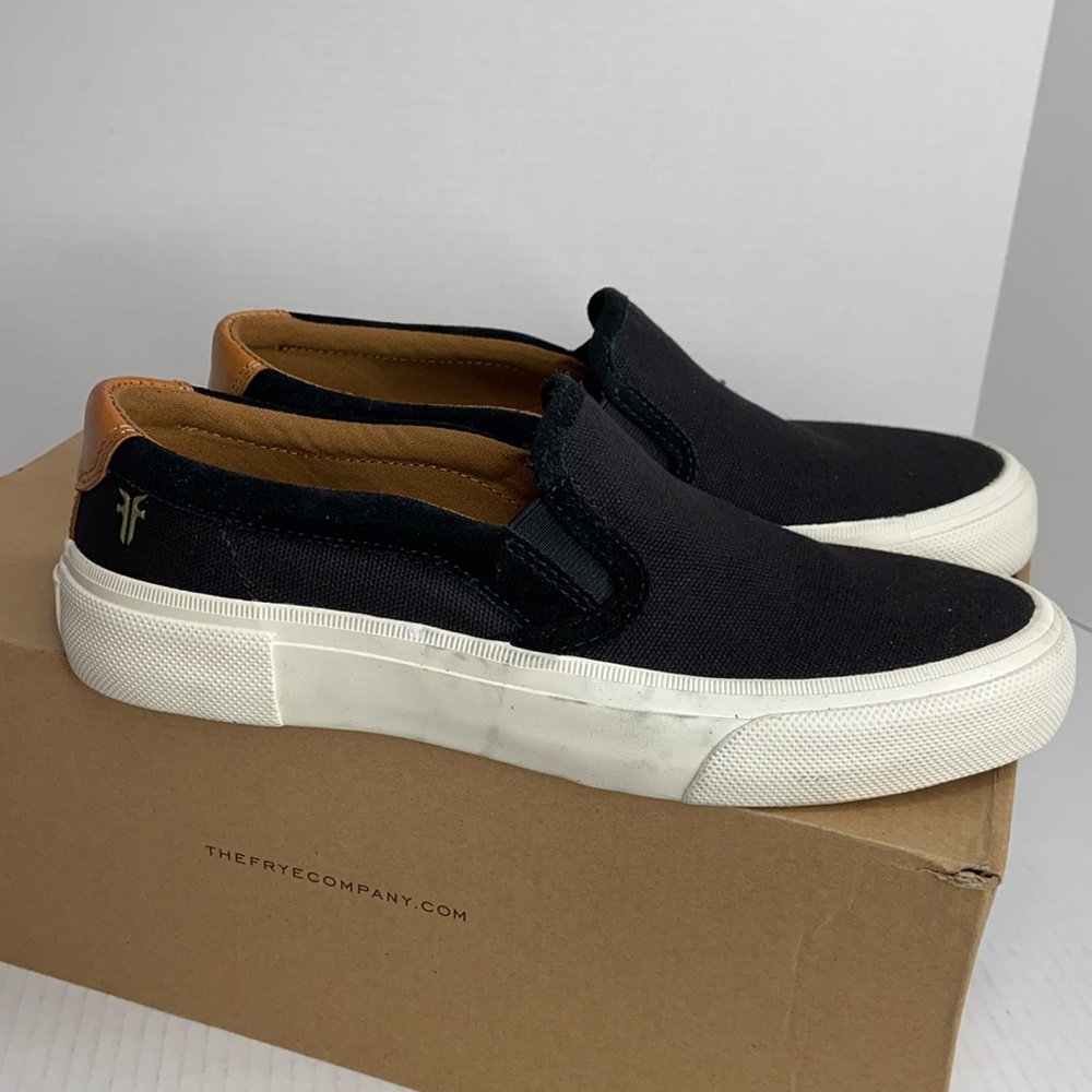 Frye Ludlow slipon black canvas leather size 7.5
